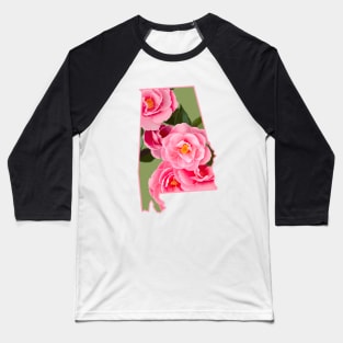 Alabama State Flower Camellia Baseball T-Shirt